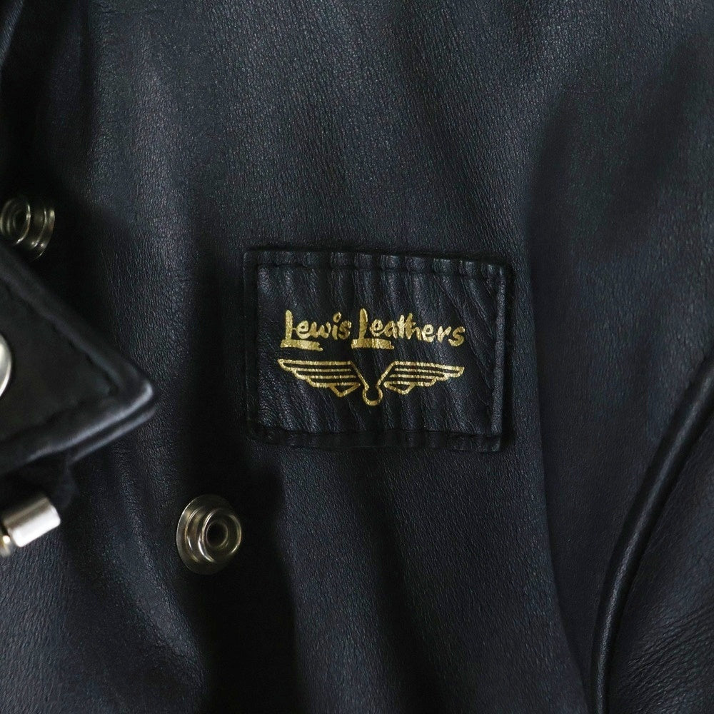 Lewis Leathers(ルイスレザー) LIGHTNING TIGHT FIT ライトニング タイトフィット スクエアパッチ ホースハイド ダブルライダースジャケット ブラック 402T