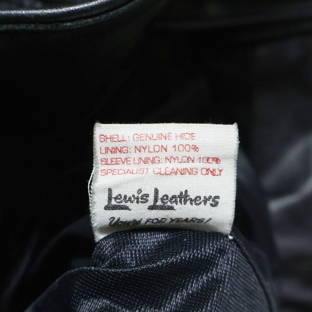 Lewis Leathers(ルイスレザー) LIGHTNING TIGHT FIT ライトニング タイトフィット スクエアパッチ ホースハイド ダブルライダースジャケット ブラック 402T
