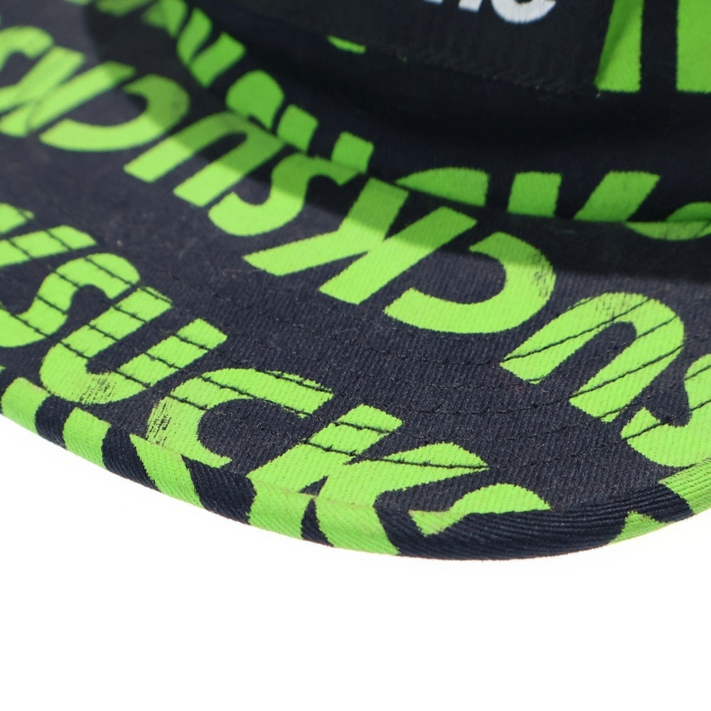 SUPREME(シュプリーム) 16AW Suck Camp Cap 総柄 ボックスロゴ サック キャンプキャップ 帽子 グリーン/ブラック