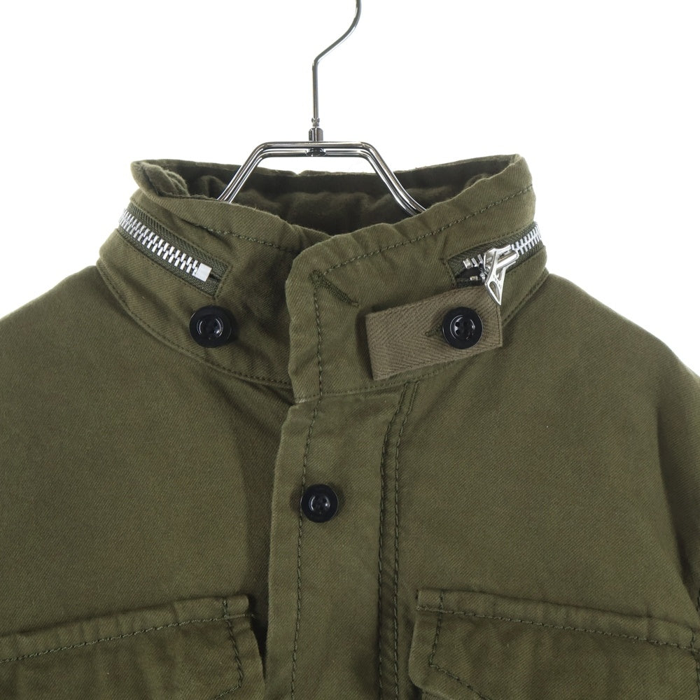Sacai(サカイ) 22SS Wool Surge Mix Blouson ウールサージミックスブルゾン チェックライニング ミリタリージャケット カーキ 22-02928M