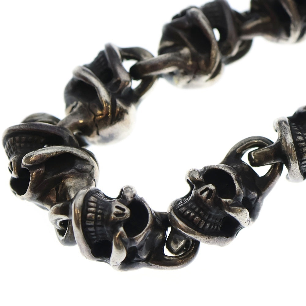 STOP LIGHT(ストップライト) 13 Skull Wallet Chain 13スカル K18 メタル付き ゴシッククロス ウォレットチェーン シルバー