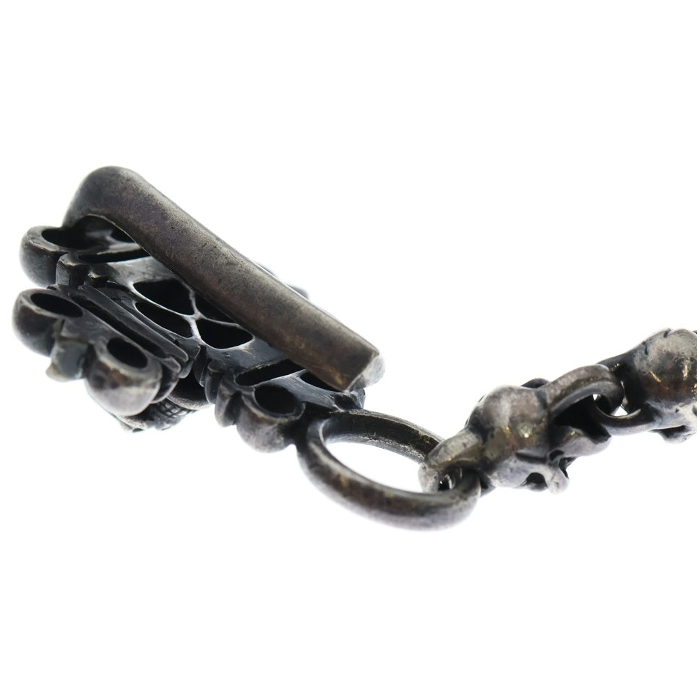 STOP LIGHT(ストップライト) 13 Skull Wallet Chain 13スカル K18 メタル付き ゴシッククロス ウォレットチェーン シルバー