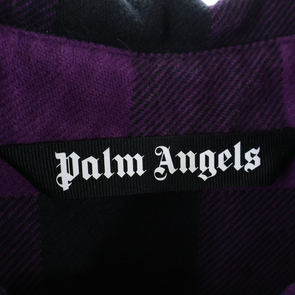 Palm Angels(パームエンジェルス) バックロゴプリント フランネル チェックシャツ パープル PMGA024F22FAB001