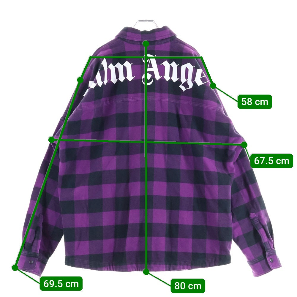 Palm Angels(パームエンジェルス) バックロゴプリント フランネル チェックシャツ パープル PMGA024F22FAB001