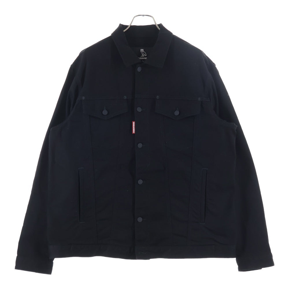 DSQUARED2(ディースクエアード) ×OVO OCTOBER'S VERY OWN バックロゴパッチ フクロウ デニムジャケット ブラック S74AM1120
