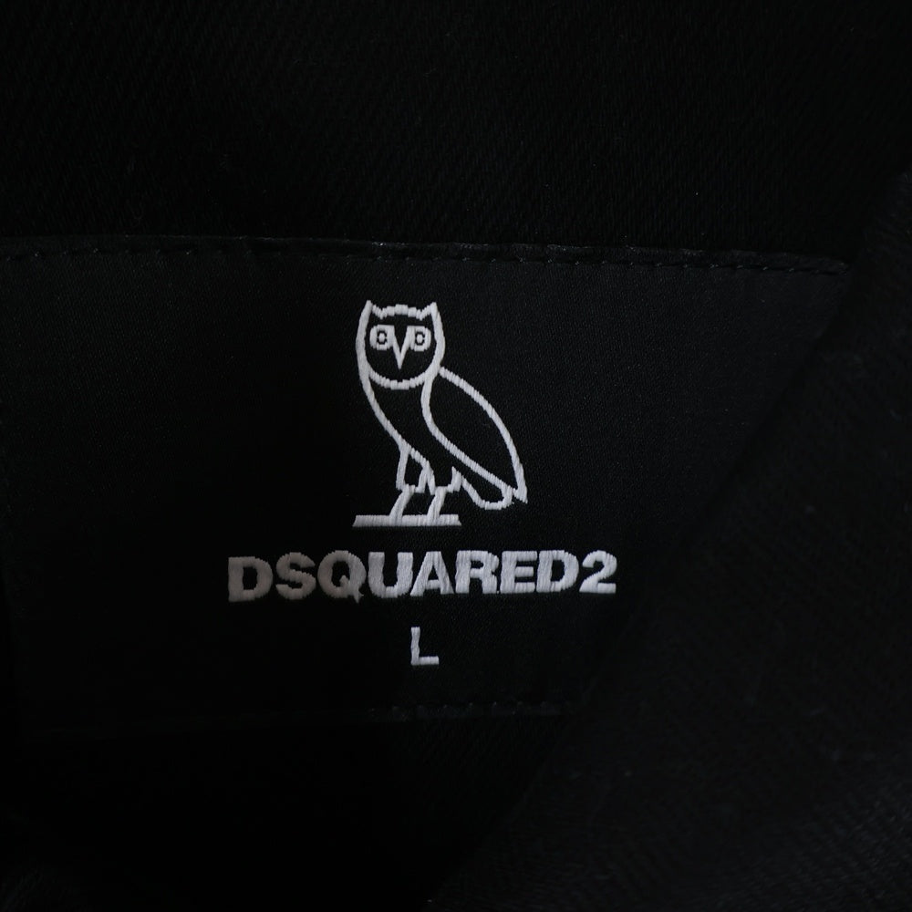 DSQUARED2(ディースクエアード) ×OVO OCTOBER'S VERY OWN バックロゴパッチ フクロウ デニムジャケット ブラック S74AM1120