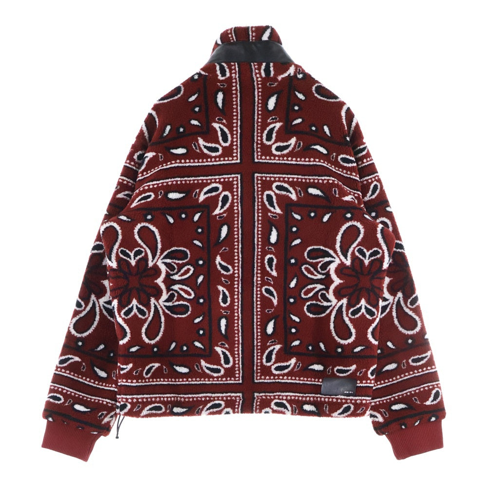 AMIRI(アミリ) 22AW PRINTED BANDANA POLAR FLEECE プリント バンダナ ポーラー フリースジャケット バーガンディ SR3MKF009SAMBPF
