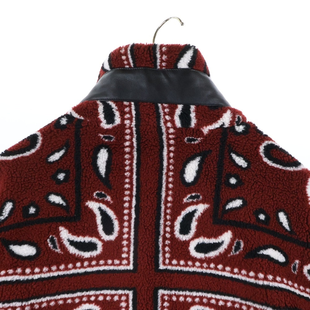 AMIRI(アミリ) 22AW PRINTED BANDANA POLAR FLEECE プリント バンダナ ポーラー フリースジャケット バーガンディ SR3MKF009SAMBPF