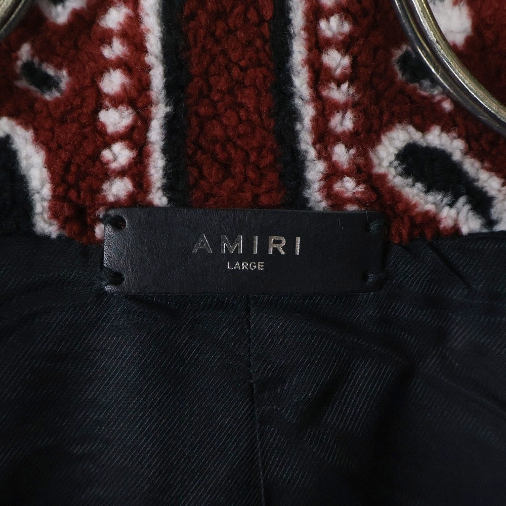AMIRI(アミリ) 22AW PRINTED BANDANA POLAR FLEECE プリント バンダナ ポーラー フリースジャケット バーガンディ SR3MKF009SAMBPF