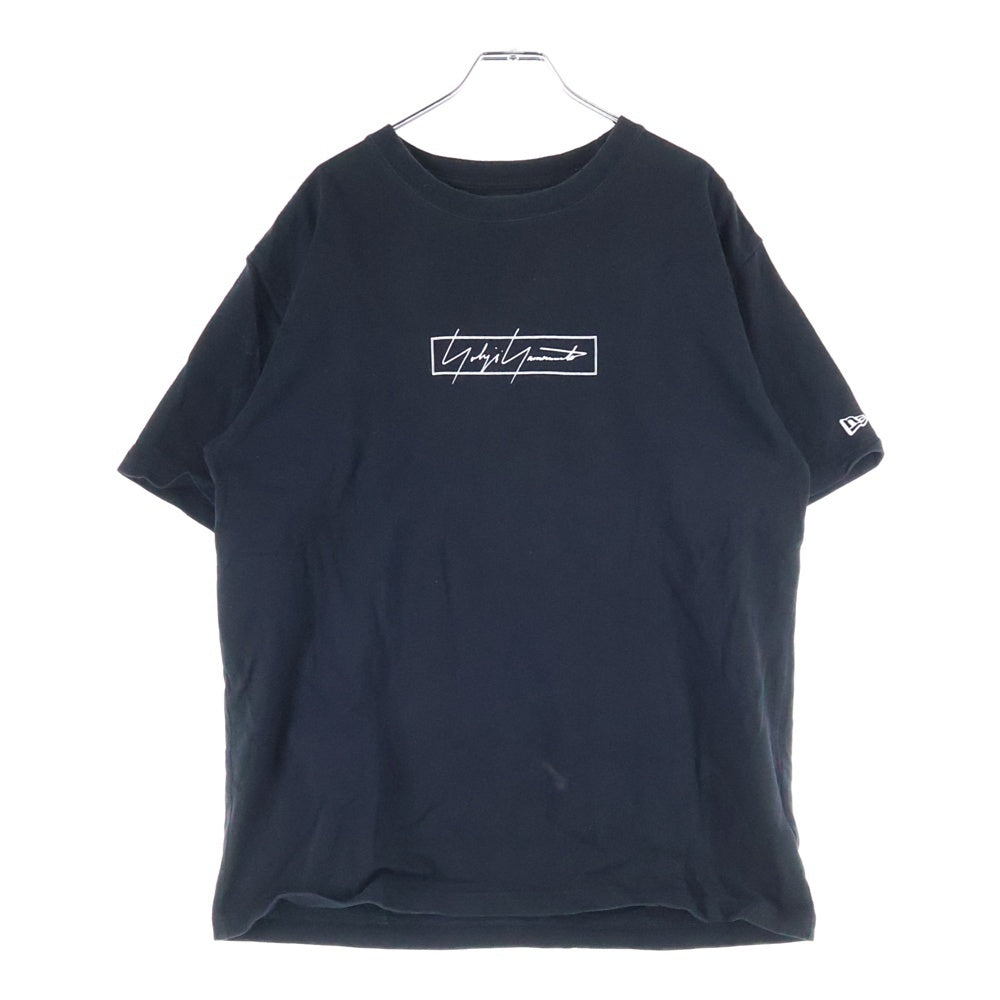 Yohji Yamamoto POUR HOMME(ヨウジヤマモト プールオム) 20SS ×NEW ERA SS COTTON TEE ニューエラ ロゴプリント クルーネック 半袖Tシャツ カットソー ブラック HN-T97-081