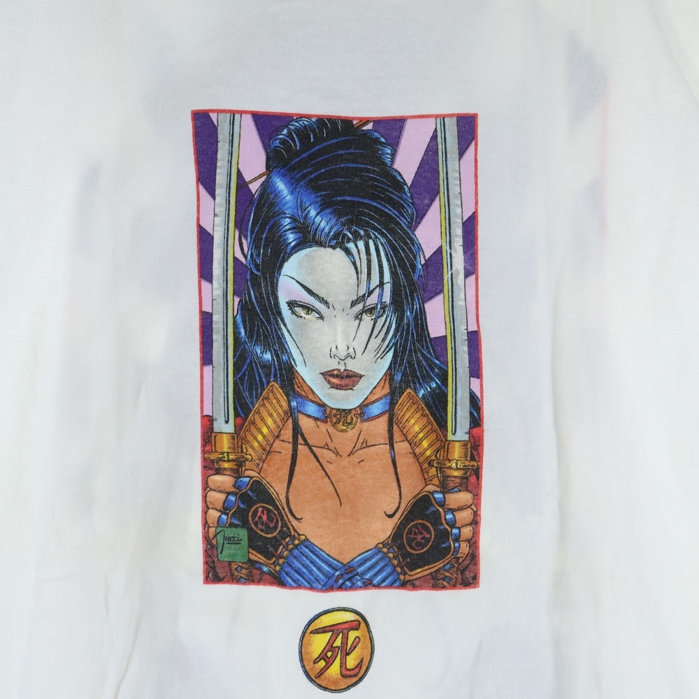 VINTAGE(ヴィンテージ) 90S SHI ANA ISHIKAWA anvilタグ クルーネック半袖Tシャツ カットソー ホワイト