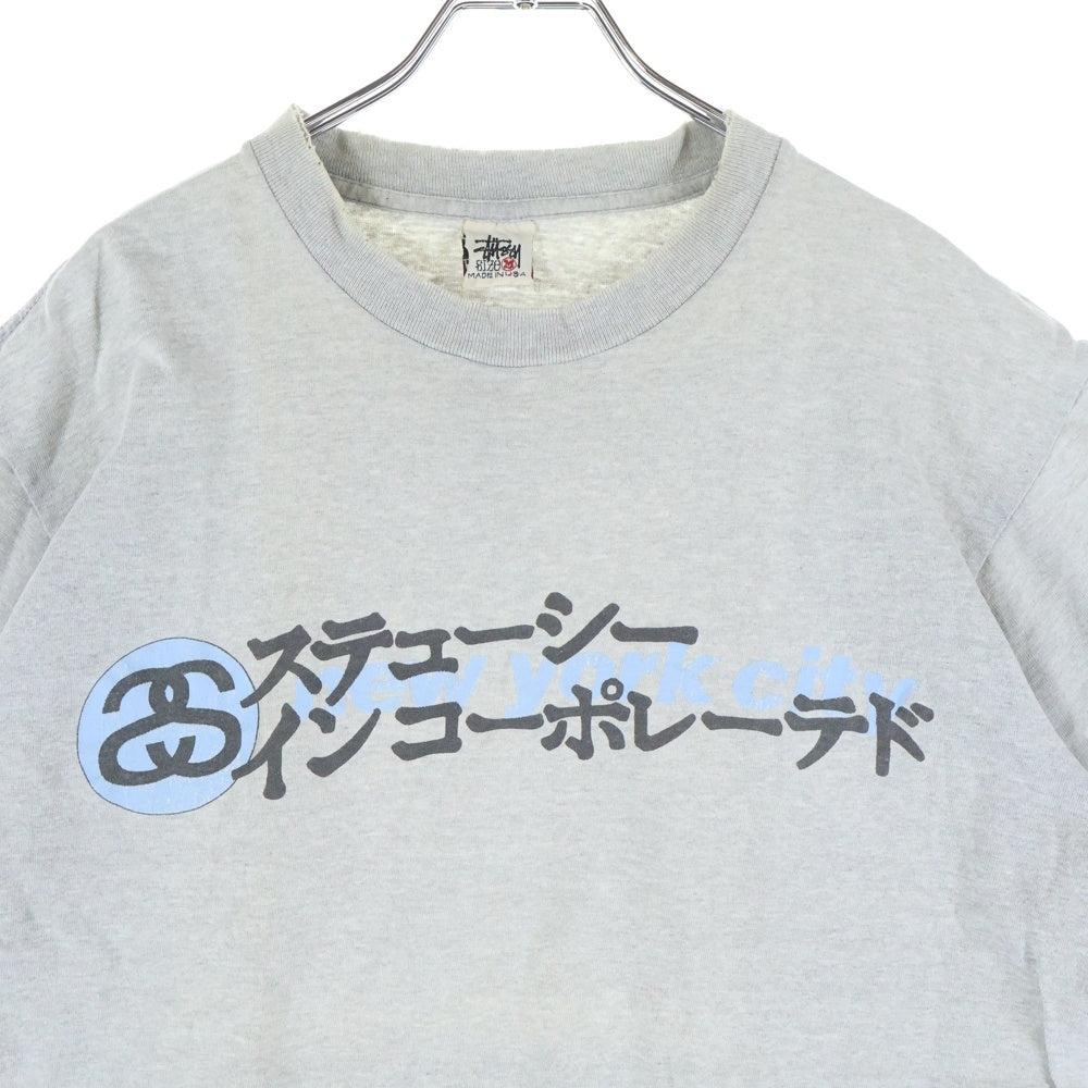 STUSSY(ステューシー) 90S OLD STUSSY ヴィンテージ オールド ステューシーインコーポレーテド クルーネック半袖Tシャツ カットソー グレー