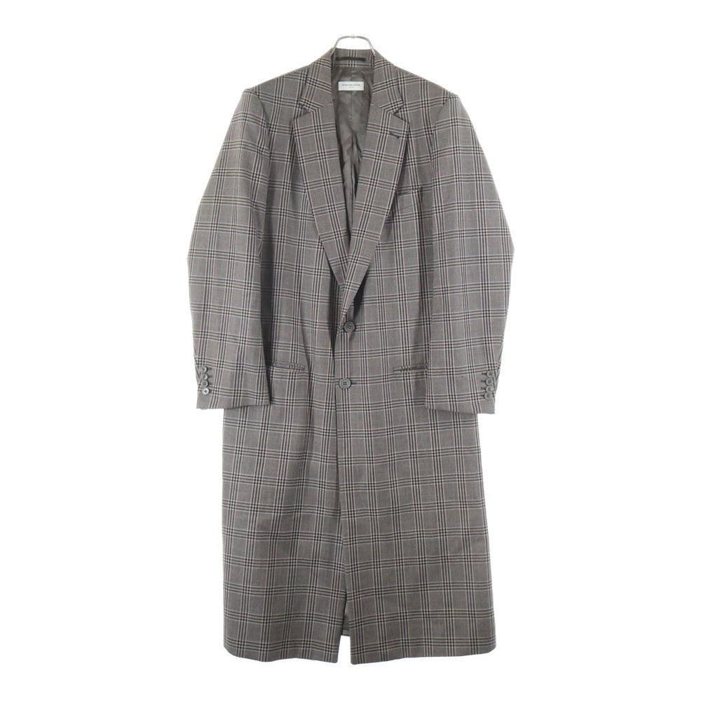 DRIES VAN NOTEN(ドリスヴァンノッテン) 18SS グレンチェック 2B ウール ロング チェスターコート グレー 73-09-81-09004