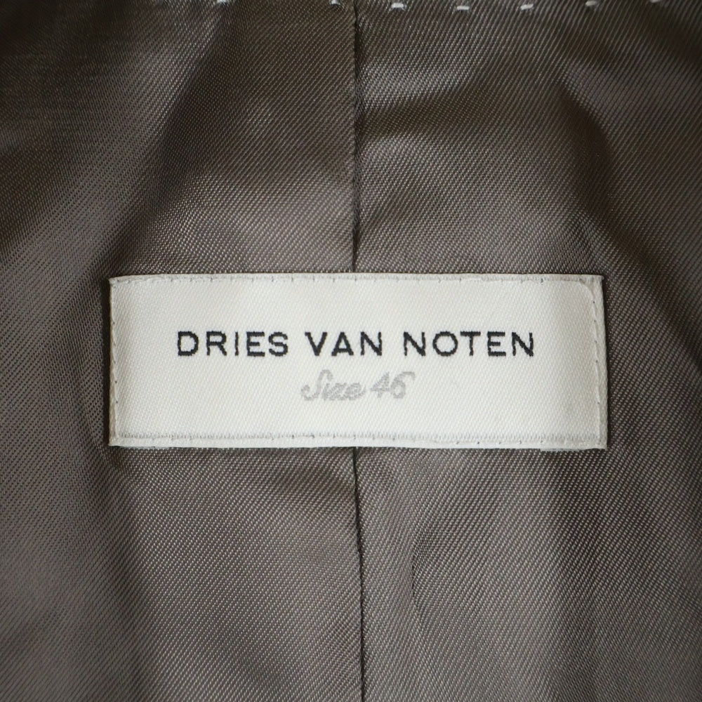 DRIES VAN NOTEN(ドリスヴァンノッテン) 18SS グレンチェック 2B ウール ロング チェスターコート グレー 73-09-81-09004
