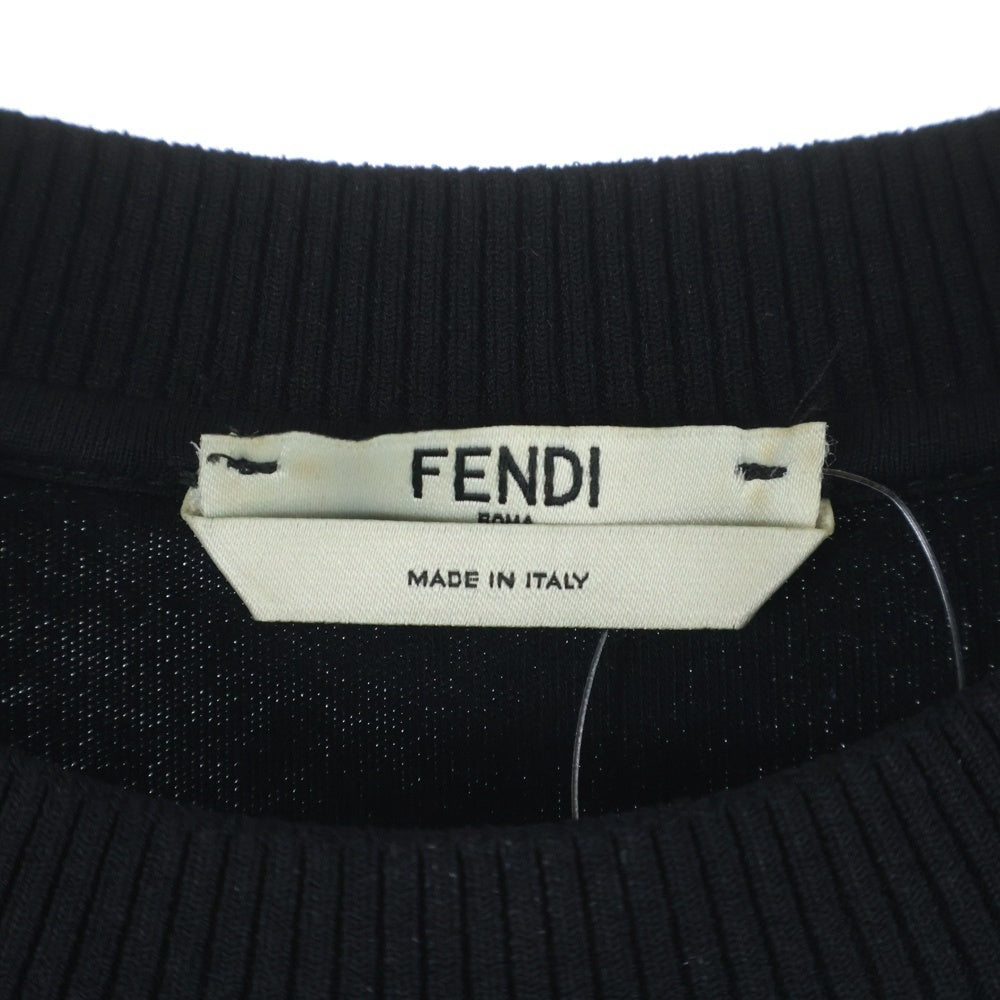 FENDI(フェンディ) 19SS モンスター フロントジップ クルーネック スウェット トレーナー ブラック