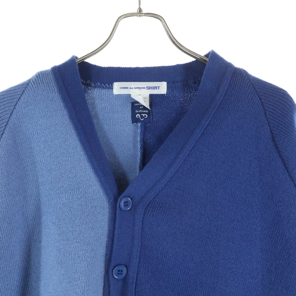 COMME des GARCONS SHIRT(コムデギャルソンシャツ) バイカラー アクリルニット カーディガン ブルー/ライトブルー FN-N501