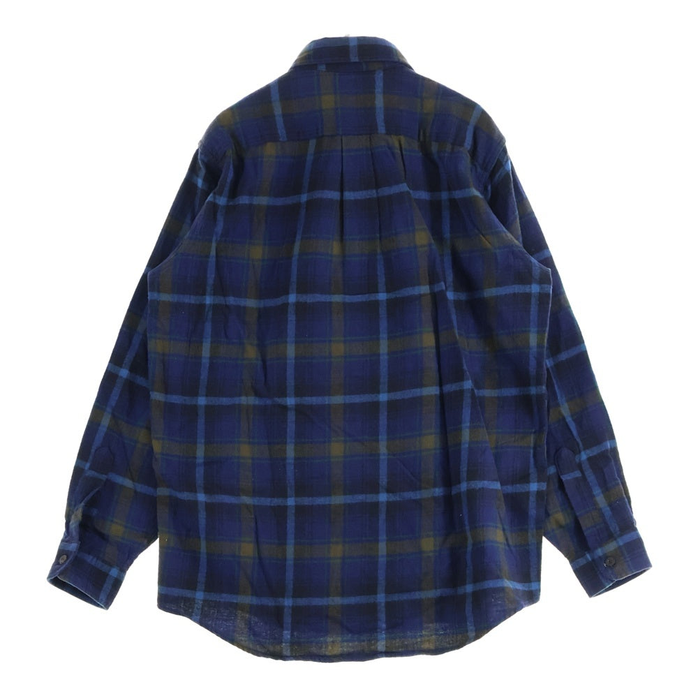 L.L.Bean(エルエルビーン) 90S VINTAGE Flannel L/S Shirt ヴィンテージ ボタンダウン フランネル 長袖チェックシャツ ネイビー/ブルー