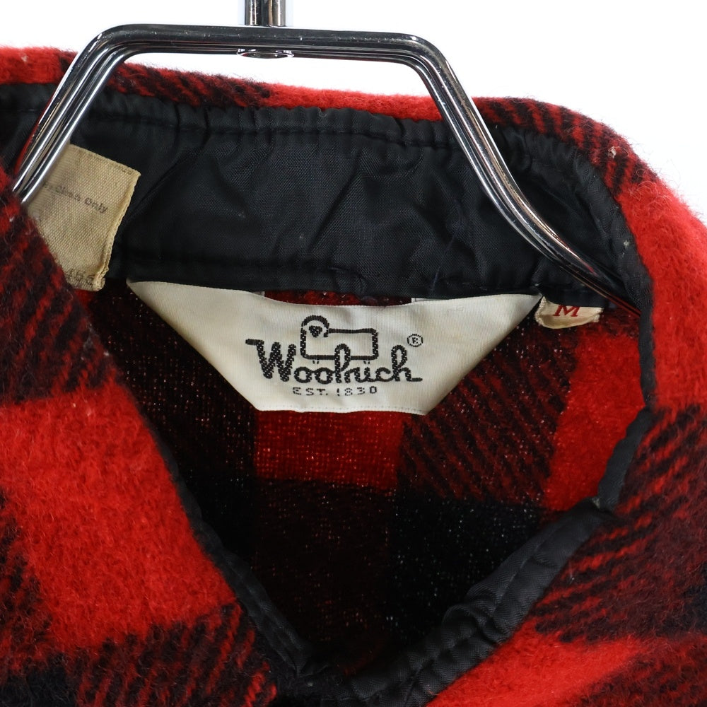 WOOLRICH(ウールリッチ) 70S VINTAGE ヴィンテージ ブロックチェック フランネル 長袖シャツ レッド/ブラック