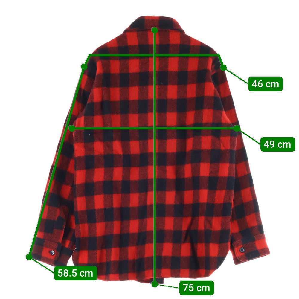 WOOLRICH(ウールリッチ) 70S VINTAGE ヴィンテージ ブロックチェック フランネル 長袖シャツ レッド/ブラック