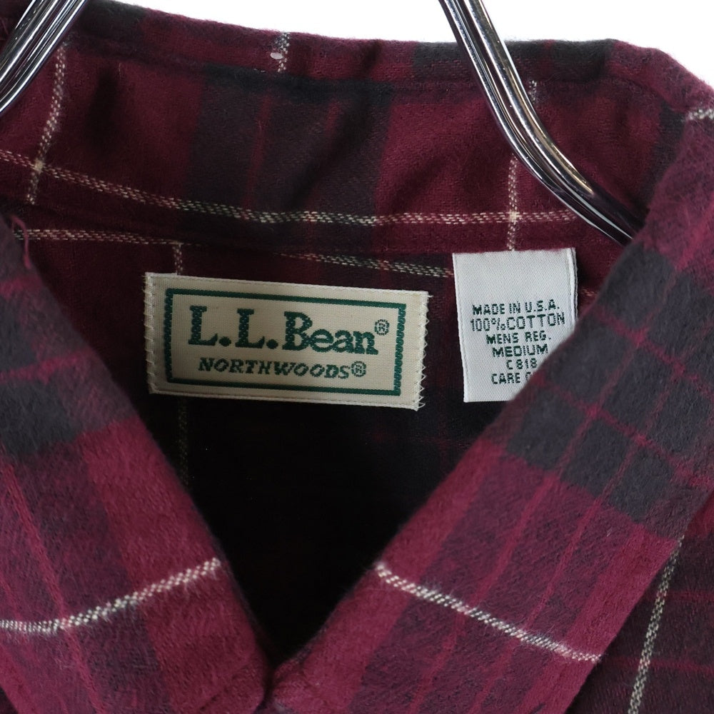 L.L.Bean(エルエルビーン) 90S VINTAGE Flannel L/S Shirt ヴィンテージ ボタンダウン フランネル 長袖チェックシャツ レッド/ブラック
