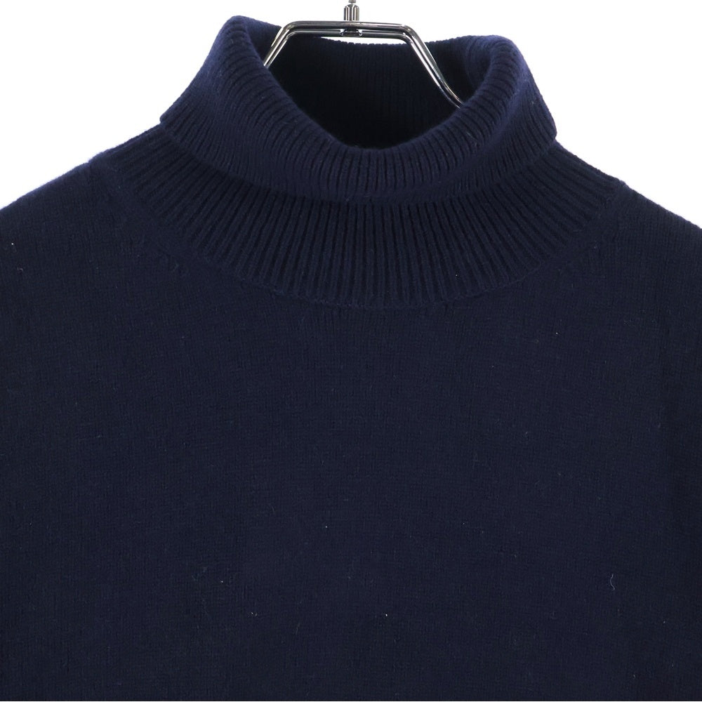 PAPAS(パパス) Logo Embroidery Turtle Neck Sweater ロゴ刺繍 タートルネック ニットセーター ネイビー D0434KSW011