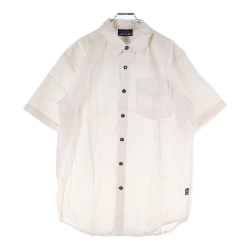 PATAGONIA(パタゴニア) フロントポケット 半袖シャツ ピンクホワイト