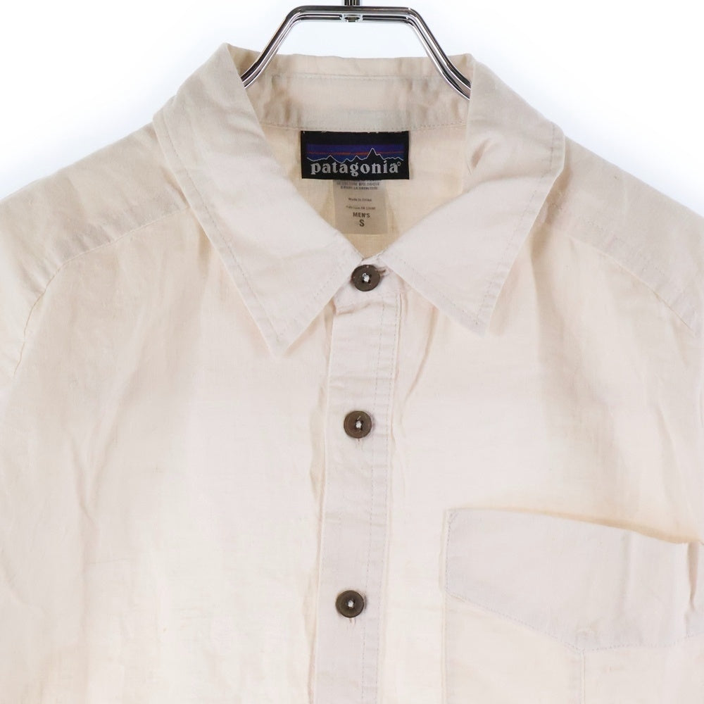 PATAGONIA(パタゴニア) フロントポケット 半袖シャツ ピンクホワイト