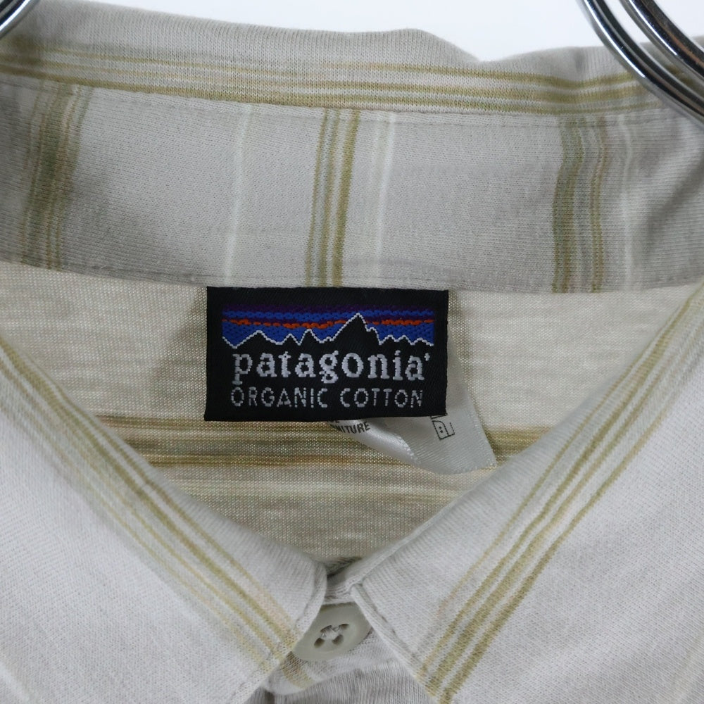 PATAGONIA(パタゴニア) ハーフボタン ボーダー 半袖シャツ グレー