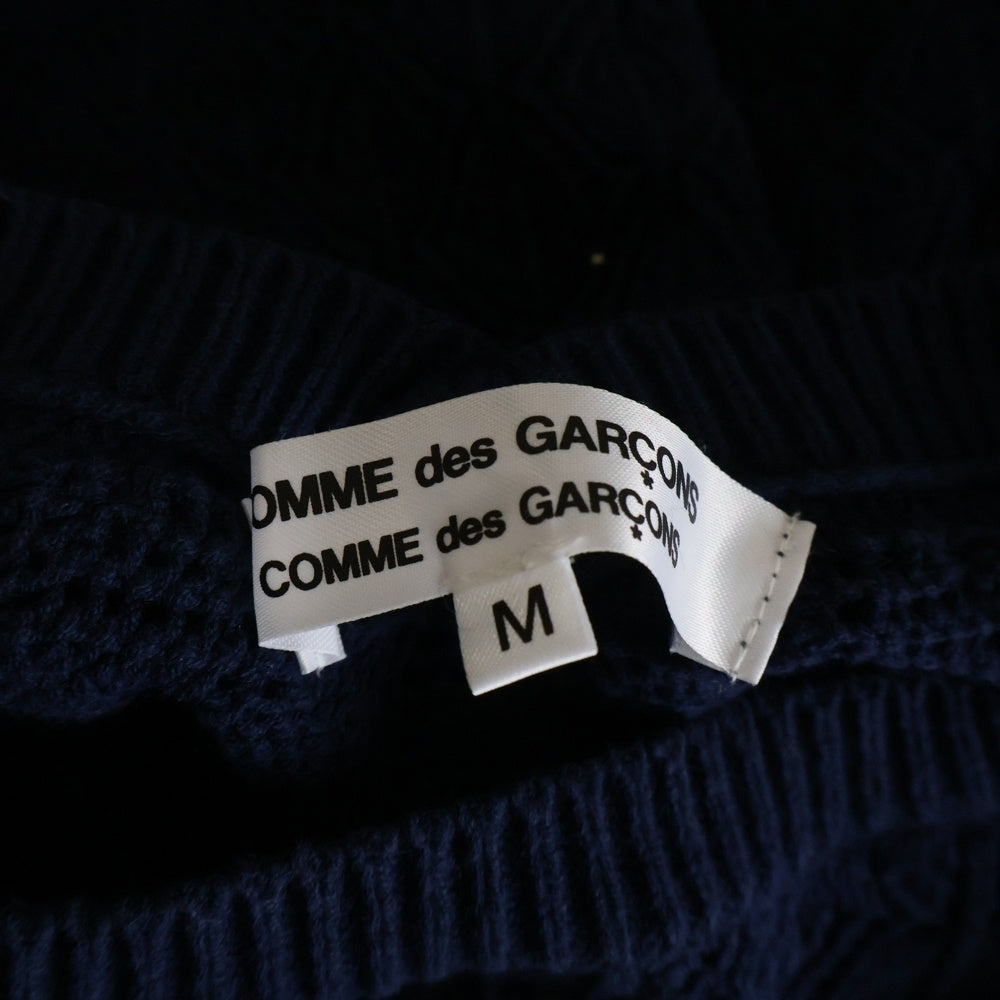 COMME des GARCONS COMME des GARCONS(コムデギャルソンコムデギャルソン) 05SS Vネック コットン ニットセーター ネイビー RO-N004 AD2005 レディース
