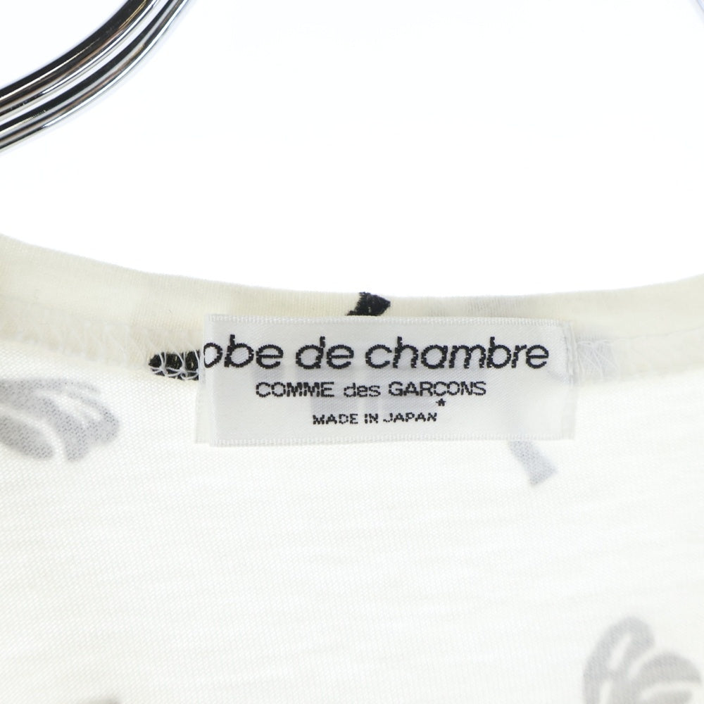 robe de chambre COMME des GARCONS(ローブドシャンブル コムデギャルソン) 03SS リボン総柄 プリント 半袖Tシャツカットソーホワイト RI-T067 AD2002 レディース