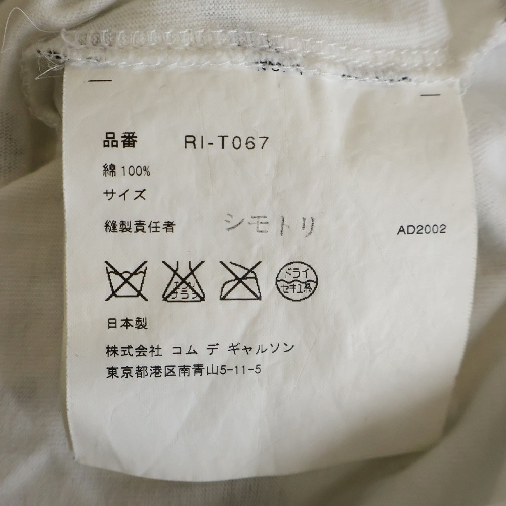 robe de chambre COMME des GARCONS(ローブドシャンブル コムデギャルソン) 03SS リボン総柄 プリント 半袖Tシャツカットソーホワイト RI-T067 AD2002 レディース