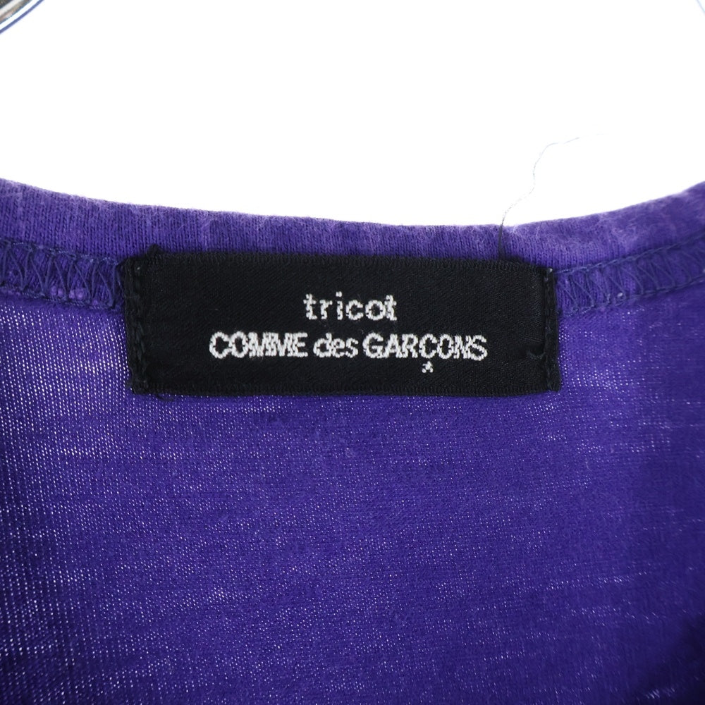tricot COMME des GARCONS(トリコ コム デ ギャルソン) 06SS レースデザイン クルーネック 半袖Tシャツカットソー パープル TQ-T010 AD2005 レディース