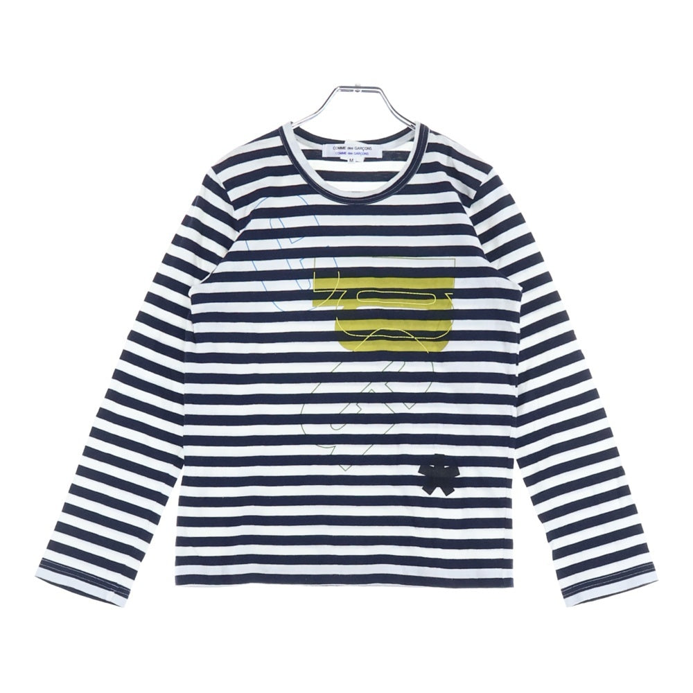 COMME des GARCONS COMME des GARCONS(コムデギャルソンコムデギャルソン) ボーダー プリント ロングスリーブ長袖Tシャツカットソーホワイト/ブラック レディース