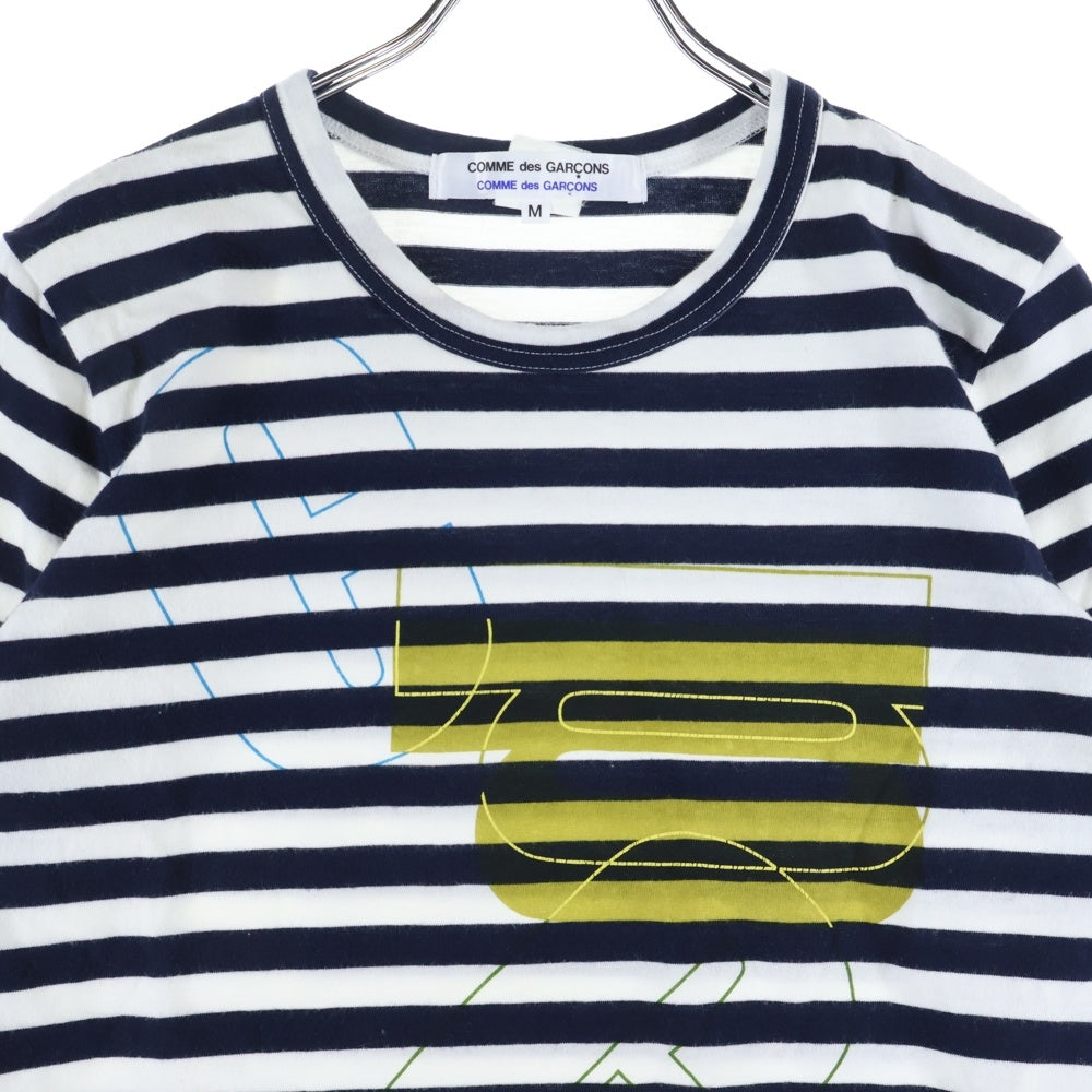 COMME des GARCONS COMME des GARCONS(コムデギャルソンコムデギャルソン) ボーダー プリント ロングスリーブ長袖Tシャツカットソーホワイト/ブラック レディース