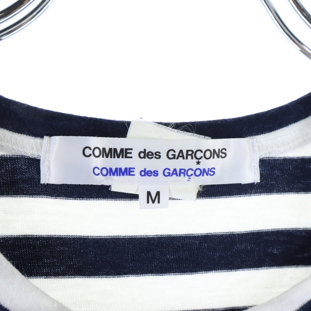 COMME des GARCONS COMME des GARCONS(コムデギャルソンコムデギャルソン) ボーダー プリント ロングスリーブ長袖Tシャツカットソーホワイト/ブラック レディース