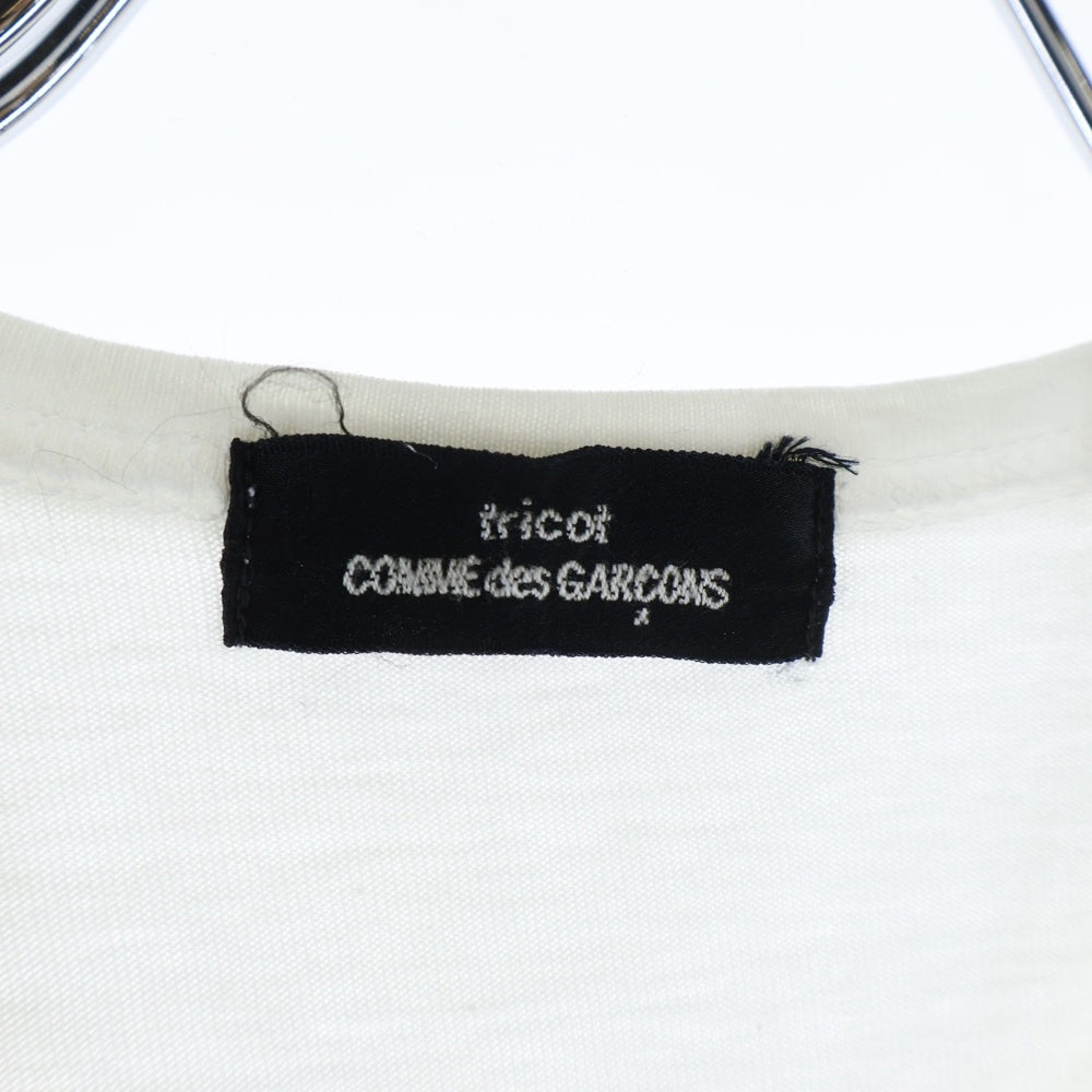 tricot COMME des GARCONS(トリコ コム デ ギャルソン) 07SS レースデザイン ノーカラー 長袖シャツ ホワイト TS-T085 AD2006 レディース