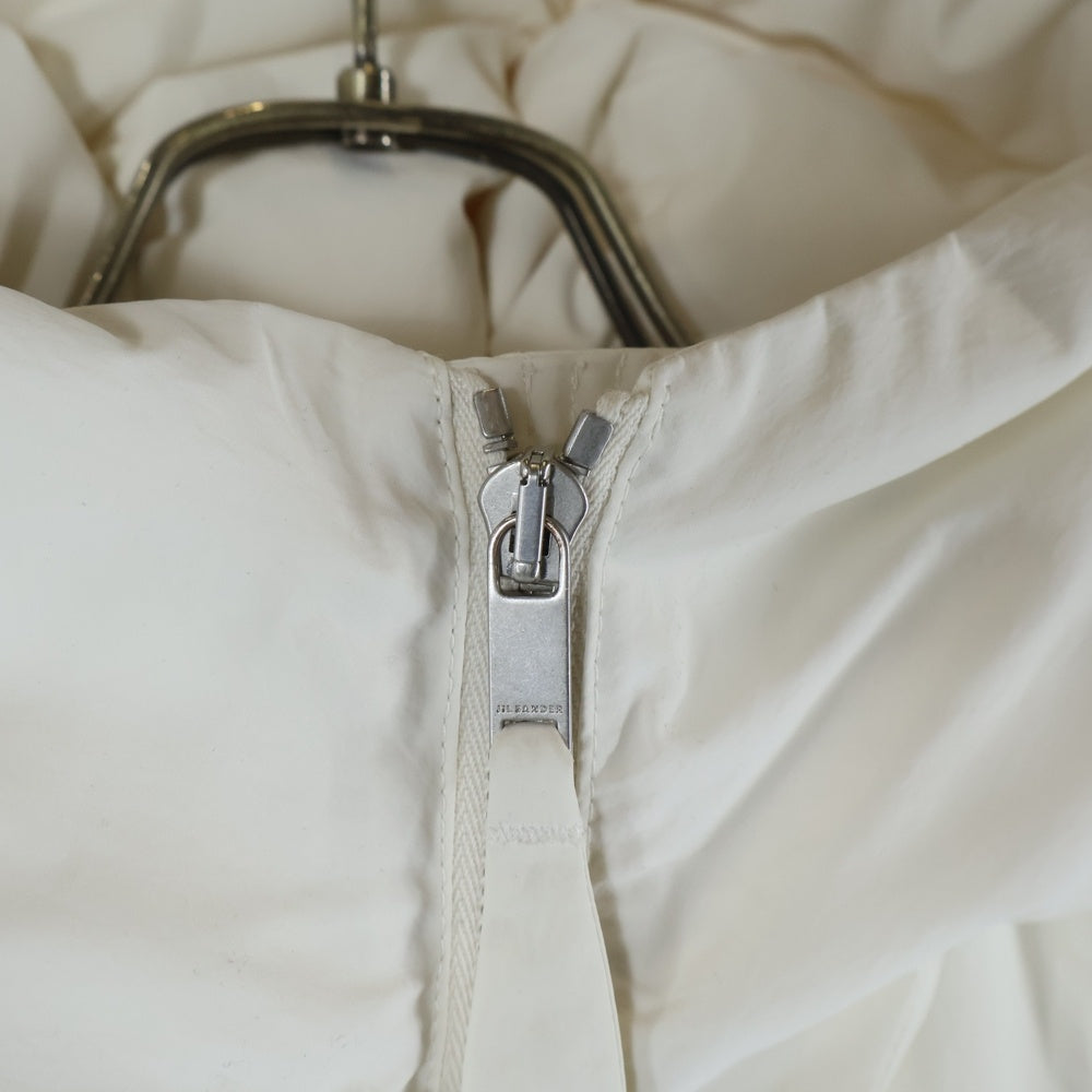 JIL SANDER +(ジルサンダープラス) 22AW ジップアップ フーデット ダウンジャケット ホワイト J40AF0009 J70008 レディース