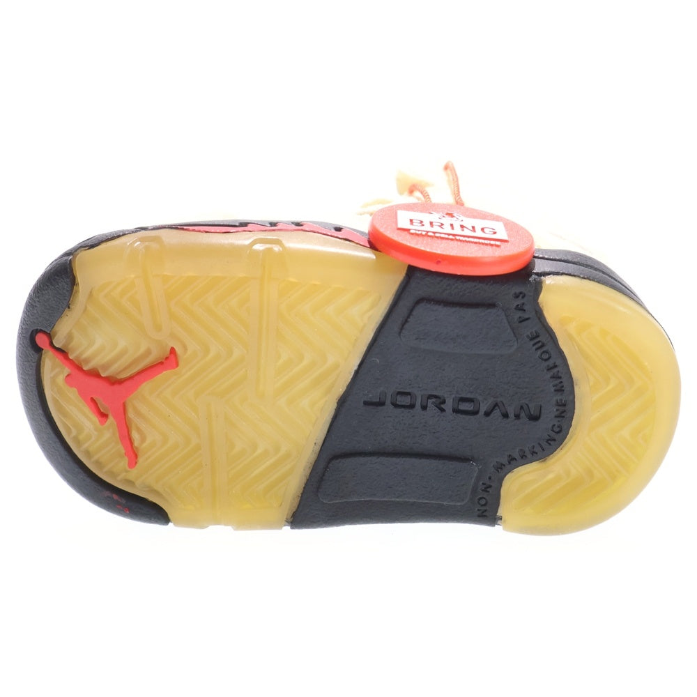 NIKE(ナイキ) ×OFF-WHITE TD AIR JORDAN 5 SAIL オフホワイト エアジョーダン5 セイル ローカットスニーカー クリーム キッズ 3C/9cm CV4828-100