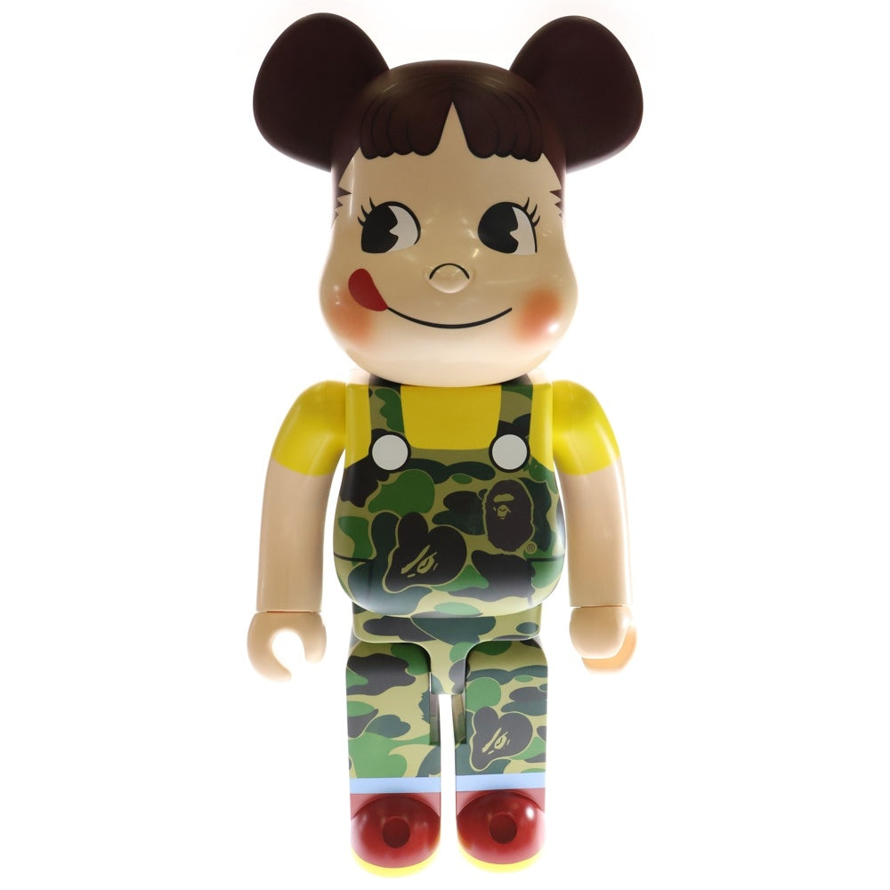 MEDICOM TOY(メディコムトイ) ×BAPE ×FUJIYA BE@BRICK べイプ 不二家 ペコちゃん カモ柄 ベアブリック 人形 グリーン 1000%