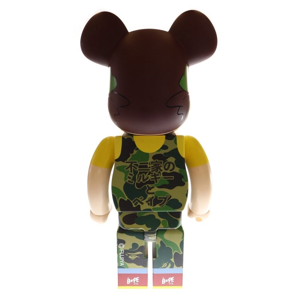 MEDICOM TOY(メディコムトイ) ×BAPE ×FUJIYA BE@BRICK べイプ 不二家 ペコちゃん カモ柄 ベアブリック 人形 グリーン 1000%