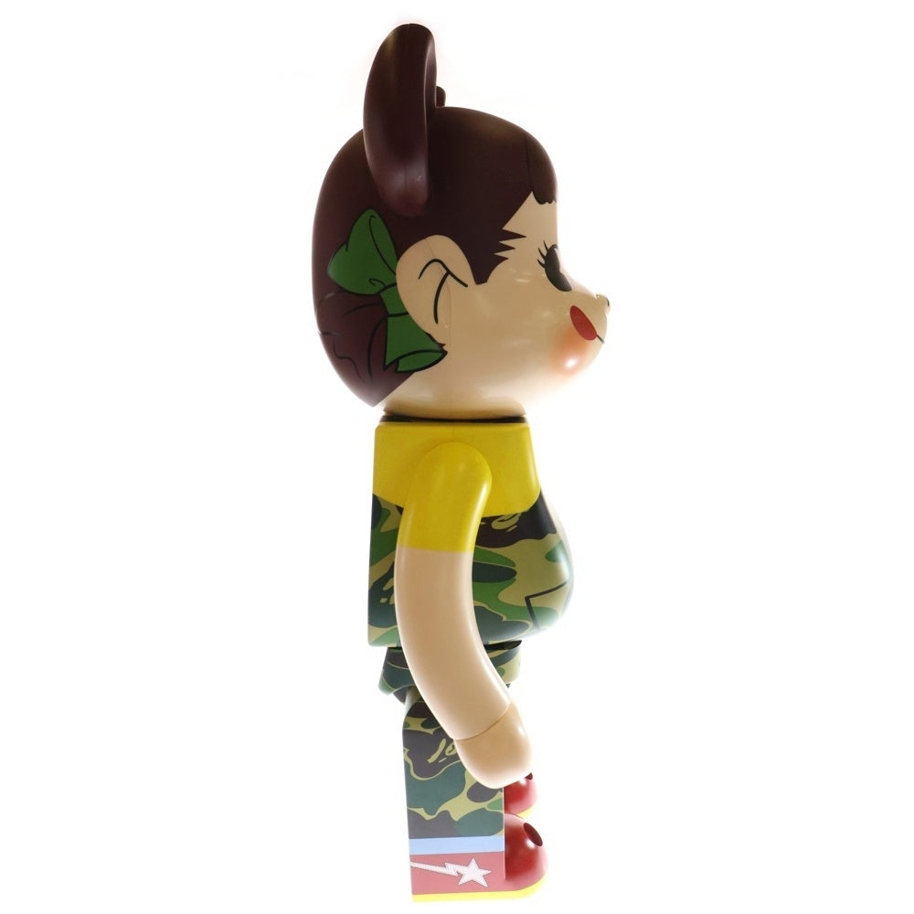 MEDICOM TOY(メディコムトイ) ×BAPE ×FUJIYA BE@BRICK べイプ 不二家 ペコちゃん カモ柄 ベアブリック 人形 グリーン 1000%