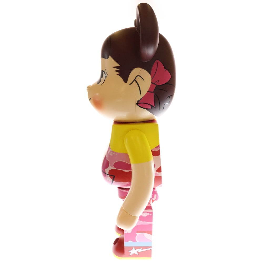 MEDICOM TOY(メディコムトイ) ×BAPE ×FUJIYA BE@BRICK べイプ 不二家 ペコちゃん カモ柄 ベアブリック 人形 ピンク 1000%