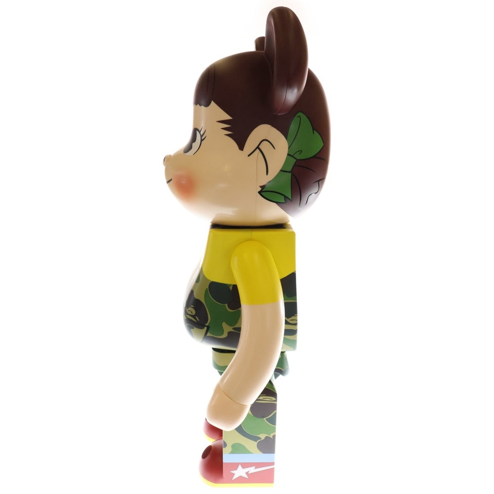 MEDICOM TOY(メディコムトイ) ×BAPE ×FUJIYA BE@BRICK べイプ 不二家 ペコちゃん カモ柄 ベアブリック 人形 グリーン 1000%