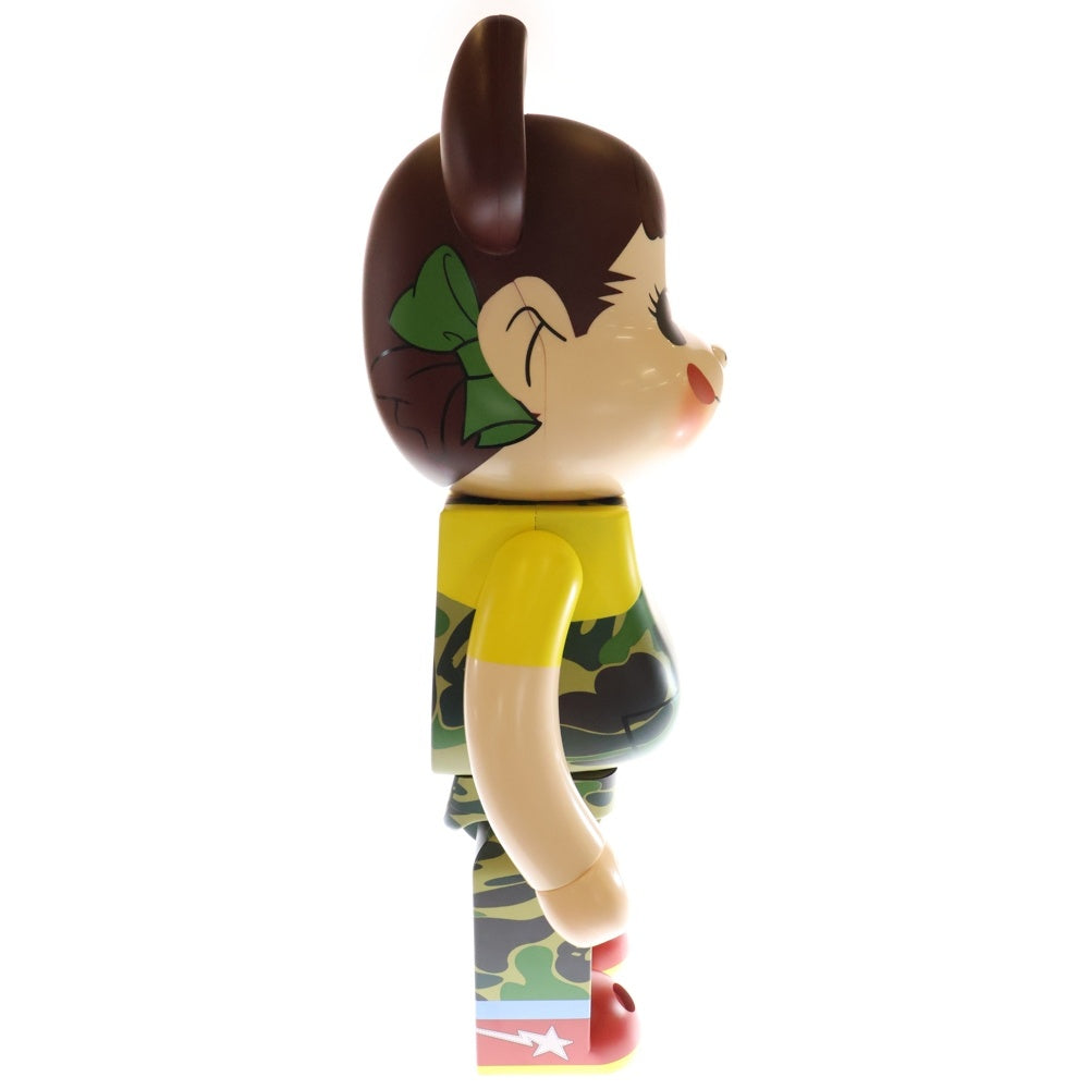 MEDICOM TOY(メディコムトイ) ×BAPE ×FUJIYA BE@BRICK べイプ 不二家 ペコちゃん カモ柄 ベアブリック 人形 グリーン 1000%