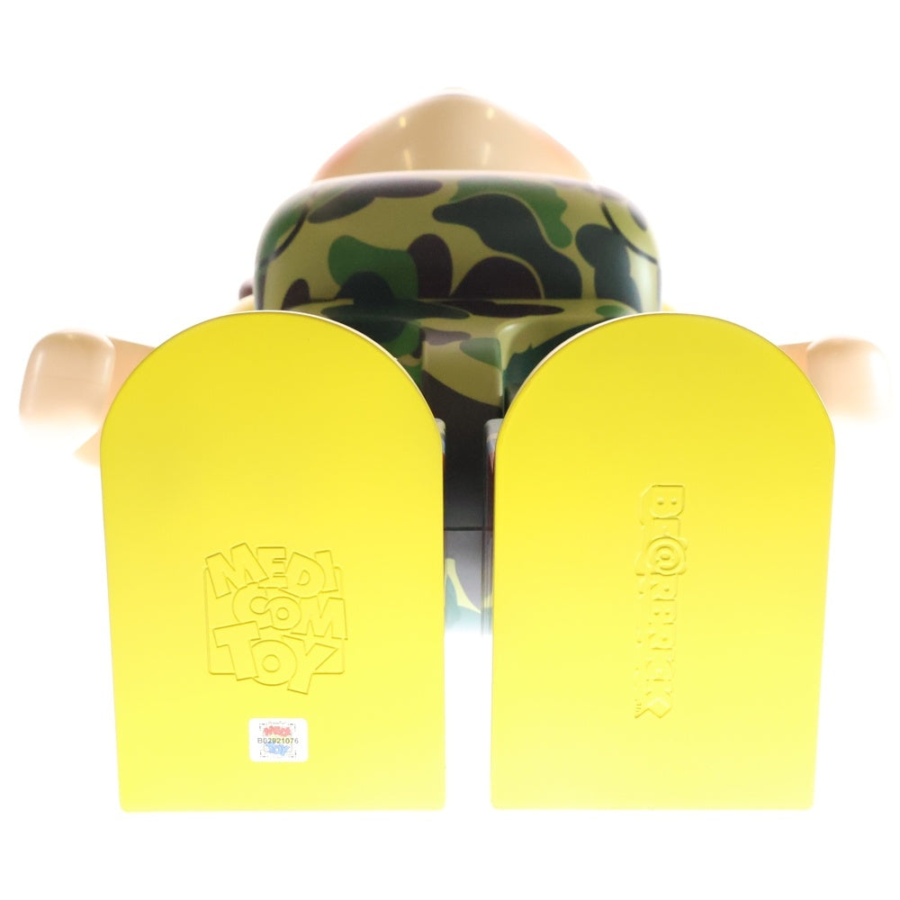 MEDICOM TOY(メディコムトイ) ×BAPE ×FUJIYA BE@BRICK べイプ 不二家 ペコちゃん カモ柄 ベアブリック 人形 グリーン 1000%