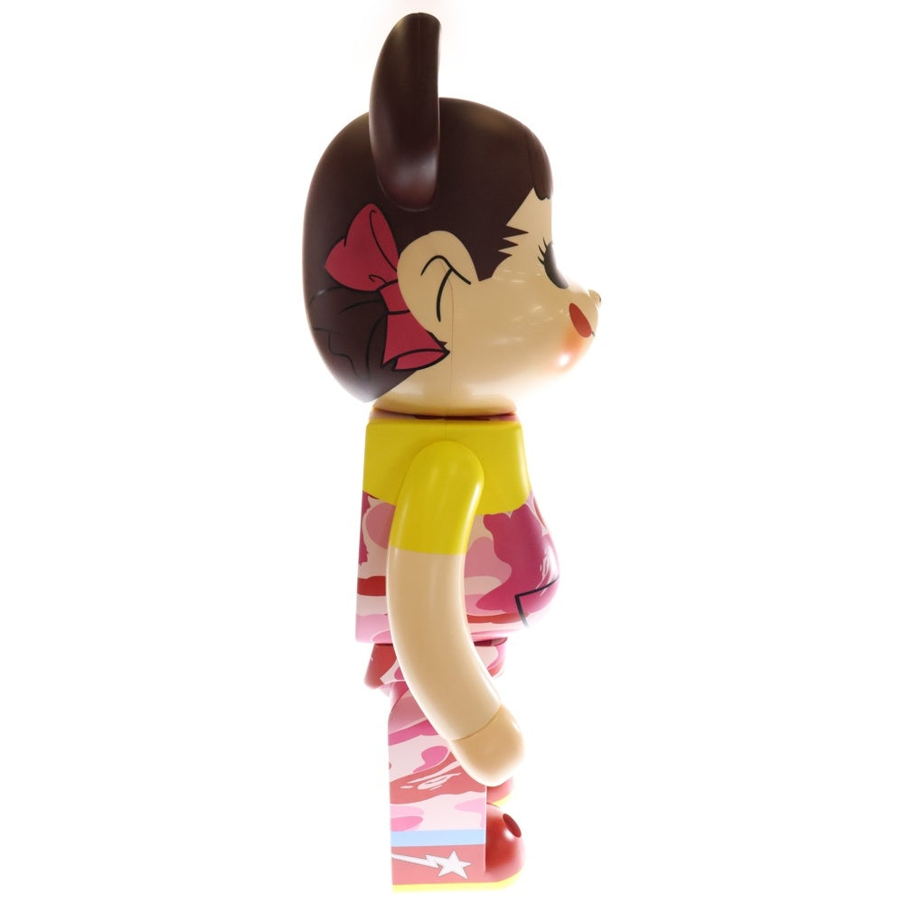 MEDICOM TOY(メディコムトイ) ×BAPE ×FUJIYA BE@BRICK べイプ 不二家 ペコちゃん カモ柄 ベアブリック 人形 ピンク 1000%