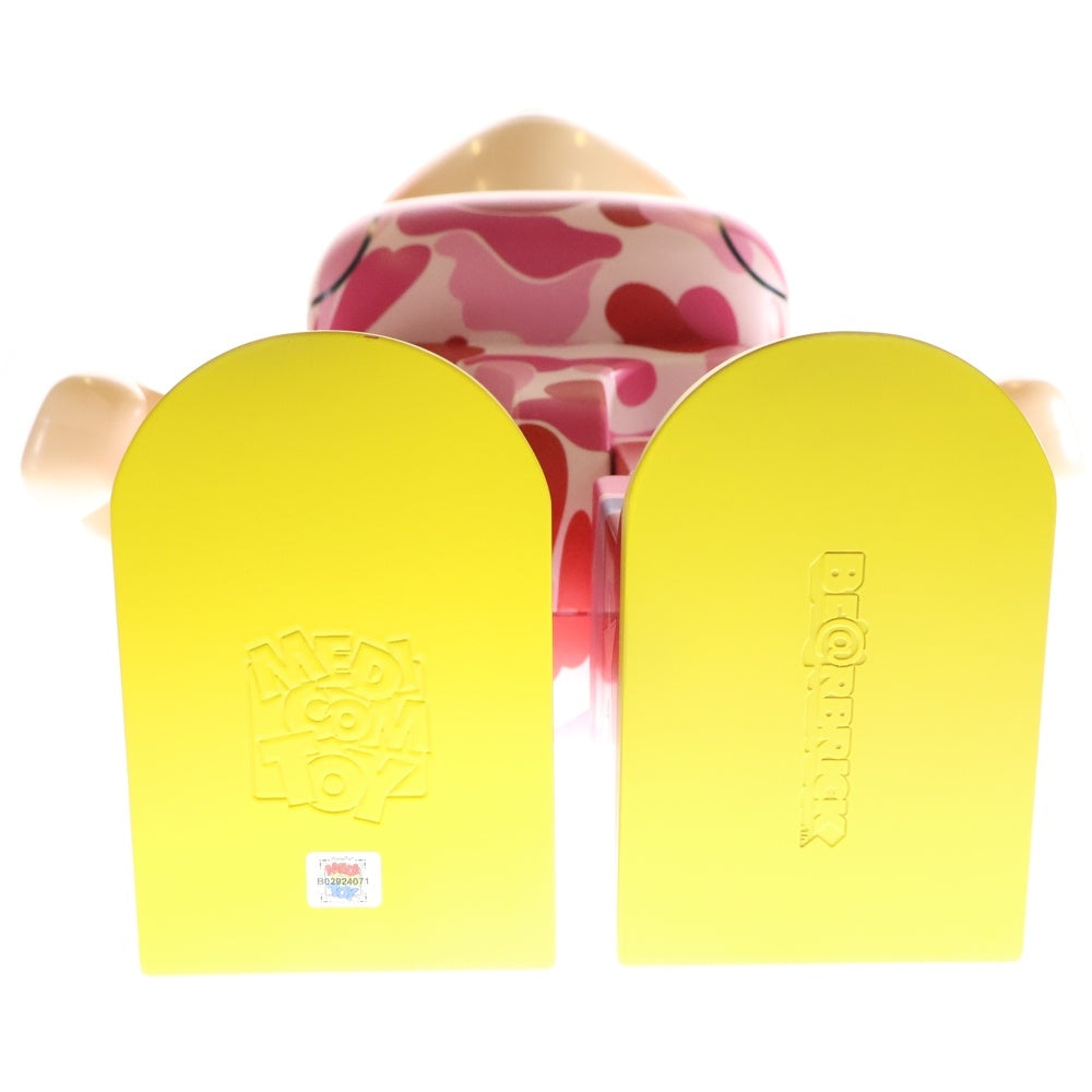 MEDICOM TOY(メディコムトイ) ×BAPE ×FUJIYA BE@BRICK べイプ 不二家 ペコちゃん カモ柄 ベアブリック 人形 ピンク 1000%