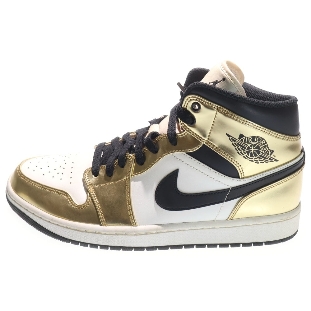 NIKE(ナイキ) AIR JORDAN 1 MID SE METALLIC GOLD エアジョーダン1 ミッドカットスニーカー メタリックゴールド ホワイト/ゴールド US10/28cm DC1419-700