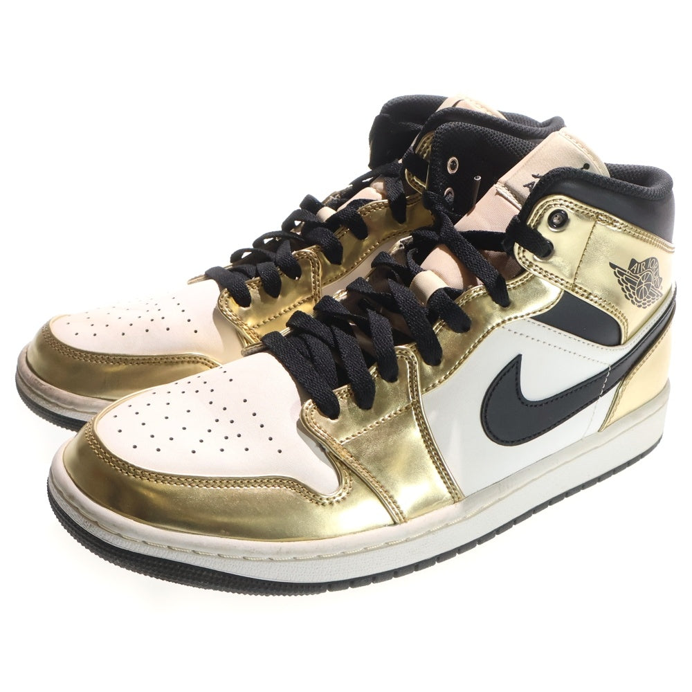 NIKE(ナイキ) AIR JORDAN 1 MID SE METALLIC GOLD エアジョーダン1 ミッドカットスニーカー メタリックゴールド ホワイト/ゴールド US10/28cm DC1419-700