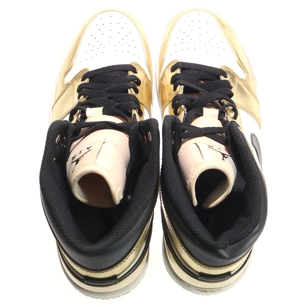 NIKE(ナイキ) AIR JORDAN 1 MID SE METALLIC GOLD エアジョーダン1 ミッドカットスニーカー メタリックゴールド ホワイト/ゴールド US10/28cm DC1419-700